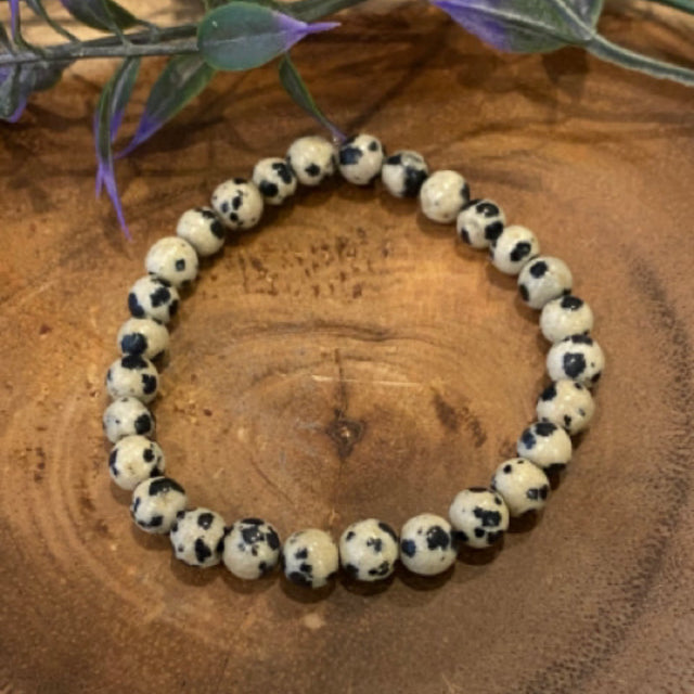 Inga Ann's Dalmatian Jasper Beaded Bracelet