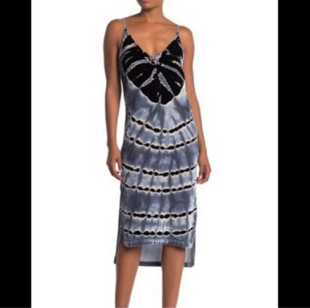 YFB Young Fabulous & Broke Astrid Velvet Tie Dye Slip Dress - Size Small