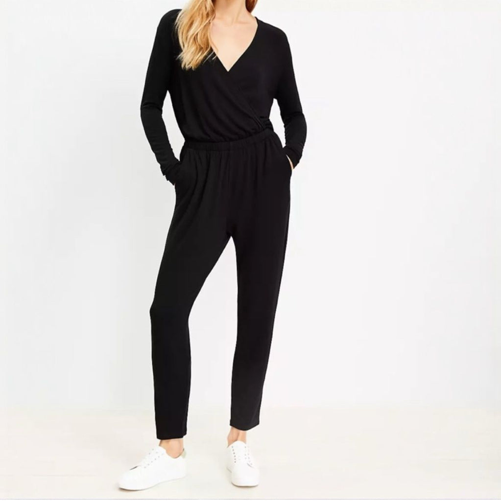 Lou & Grey Signature Soft Blend Crossover Jumpsuit - Size Large