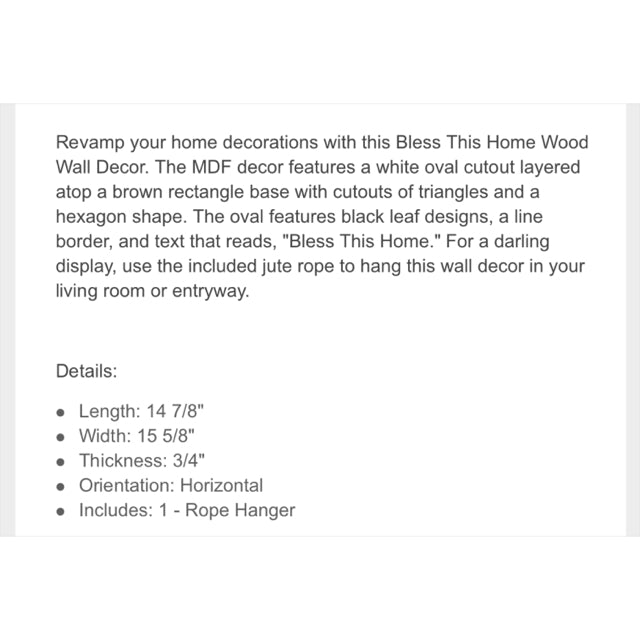 Bless This Home Wood Wall Decor