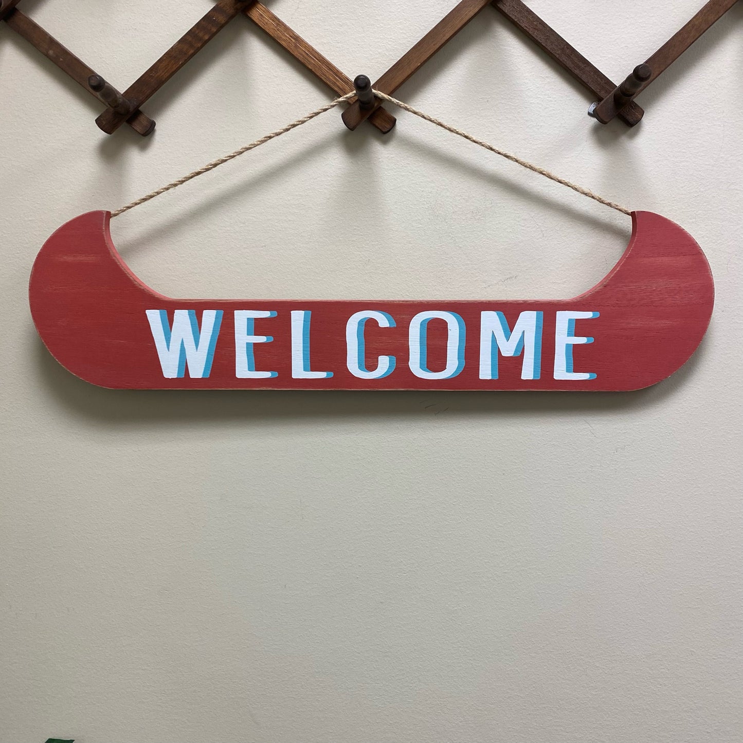 Welcome Canoe Hanging Sign