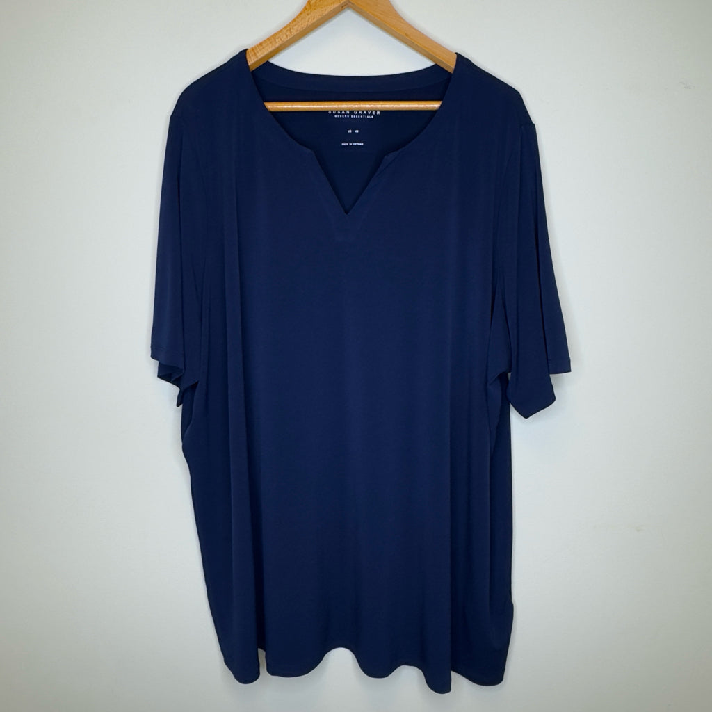 Susan Graver Modern Essentials Short Sleeve Tee - Size 4X