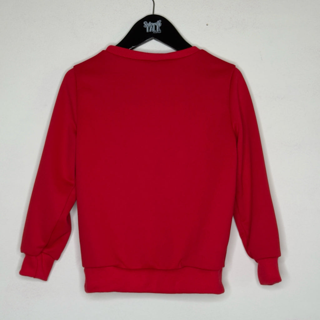Buffalo Plaid Bow Print Sweatshirt - Size 4/5 Youth