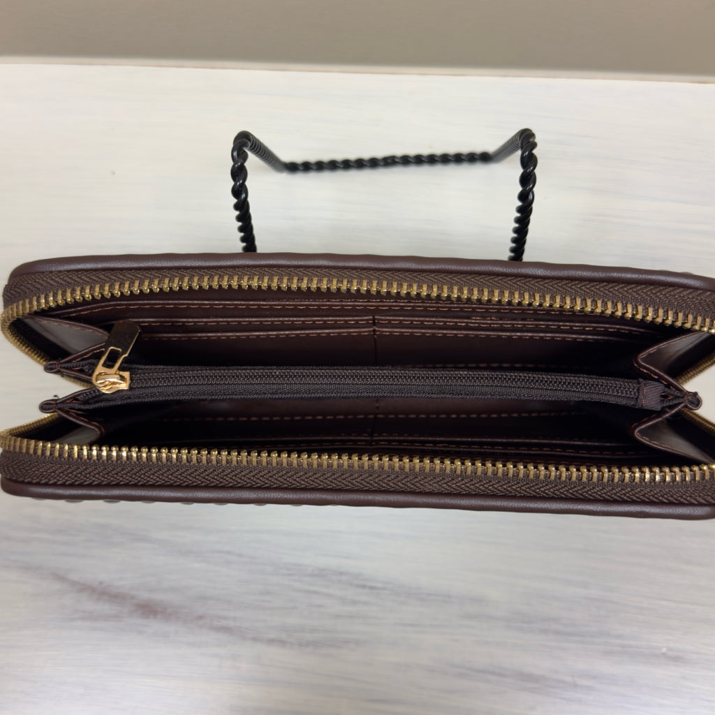 Brown Zip Around Wallet