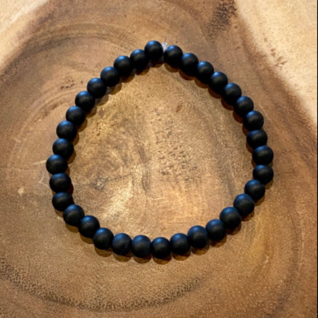 Inga Ann's Matte Black Beaded Bracelet