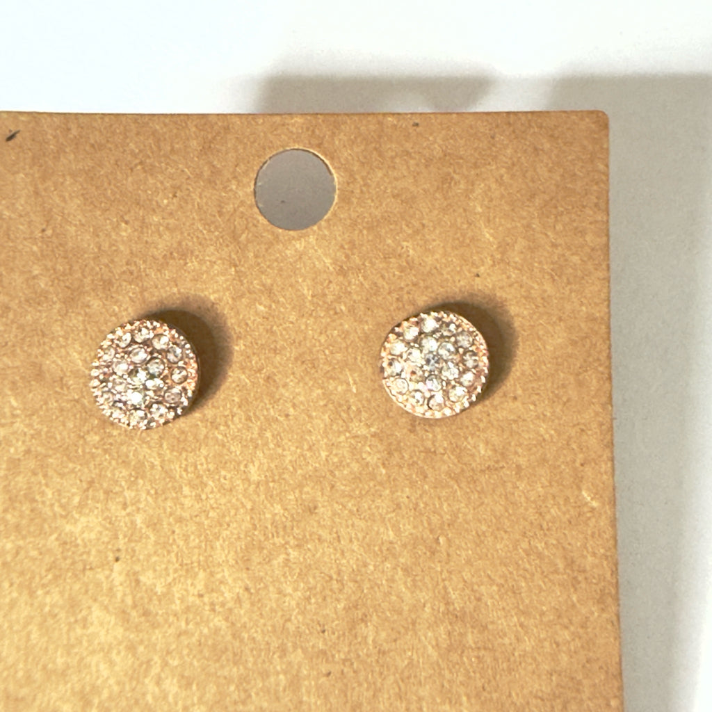 Round Pave-Set Cluster Stud Earrings