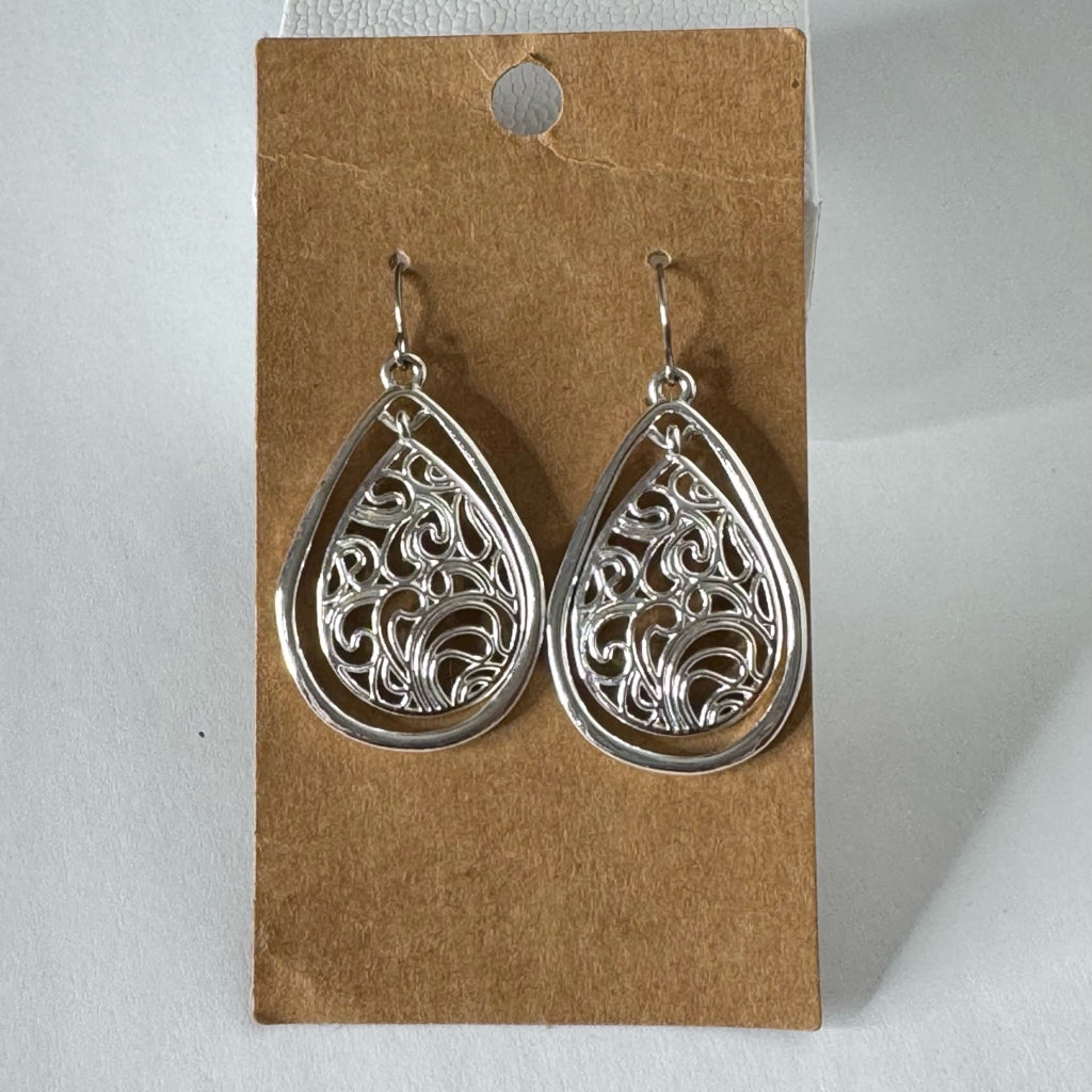 Liz Claiborne Lacy Filigree Teardrop Earrings