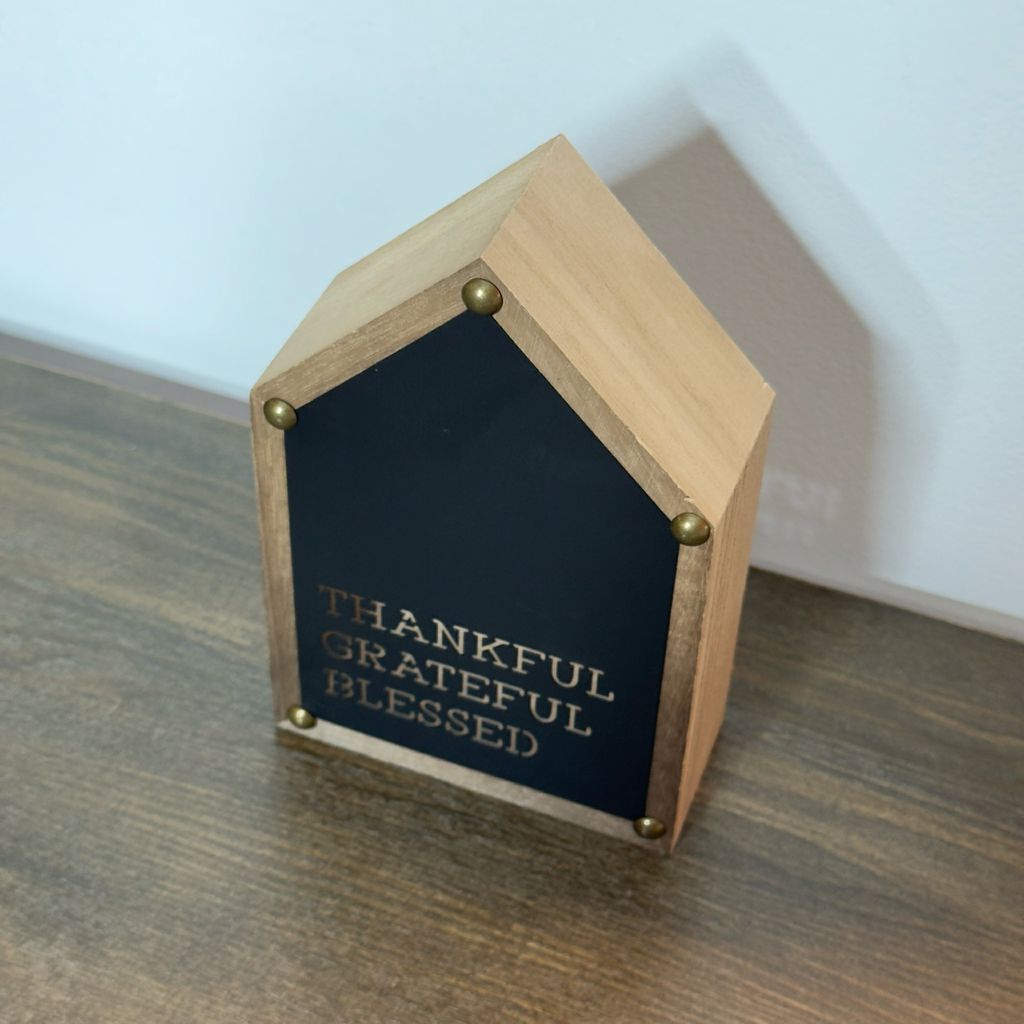 Thankful Grateful Blessed Box Sign