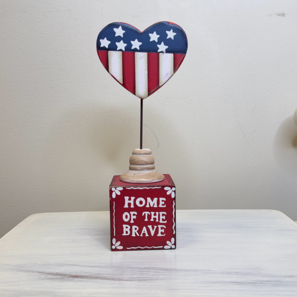 9" Home Of The Brave Decor