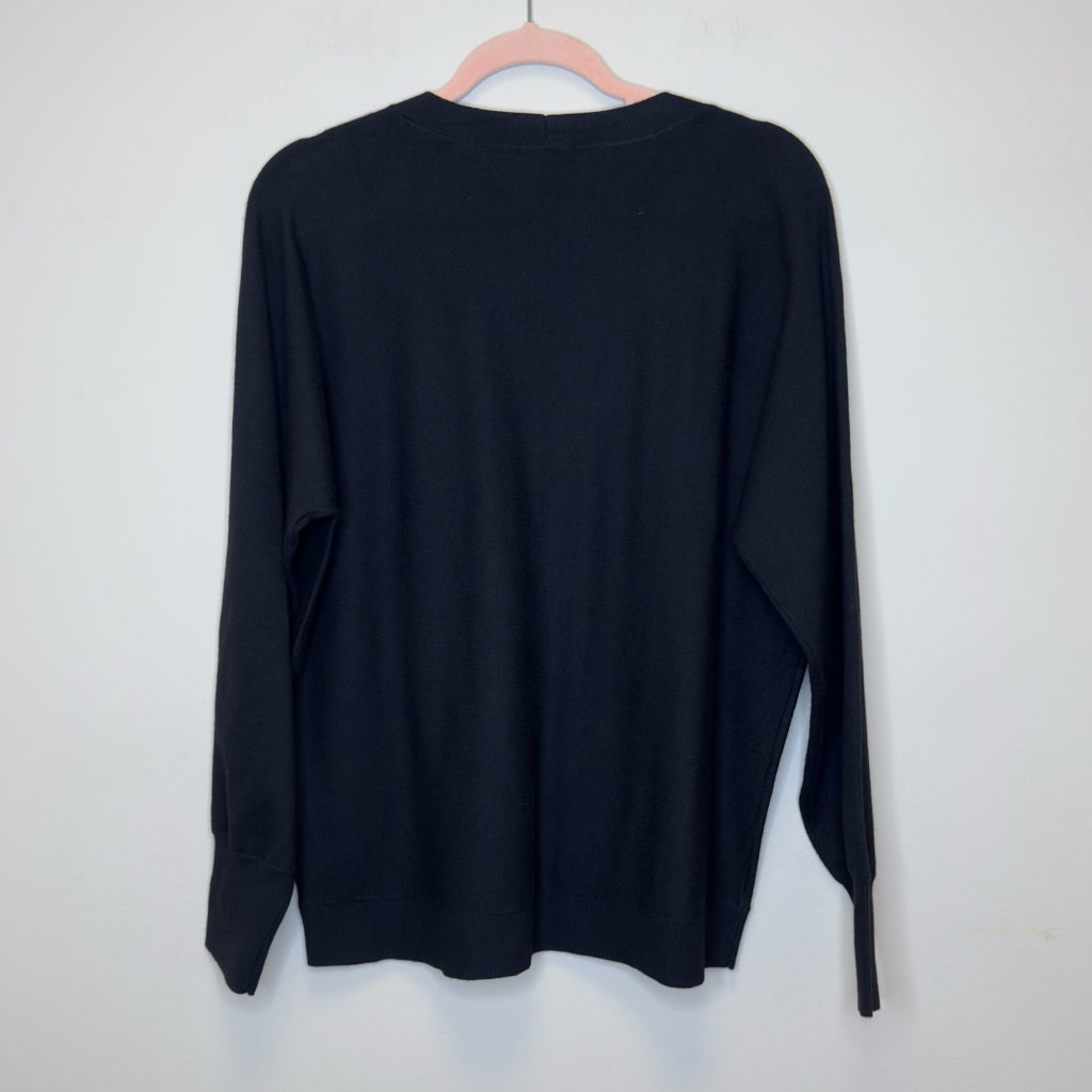 Chico's Caviar Bead V-Neck Sweater - Size Large