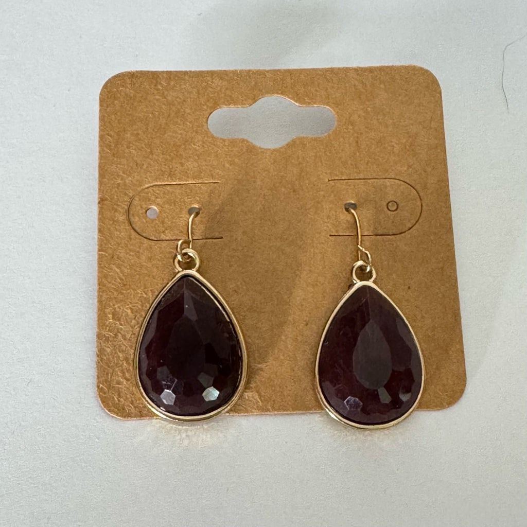 Purple & Gold Dangle Earrings