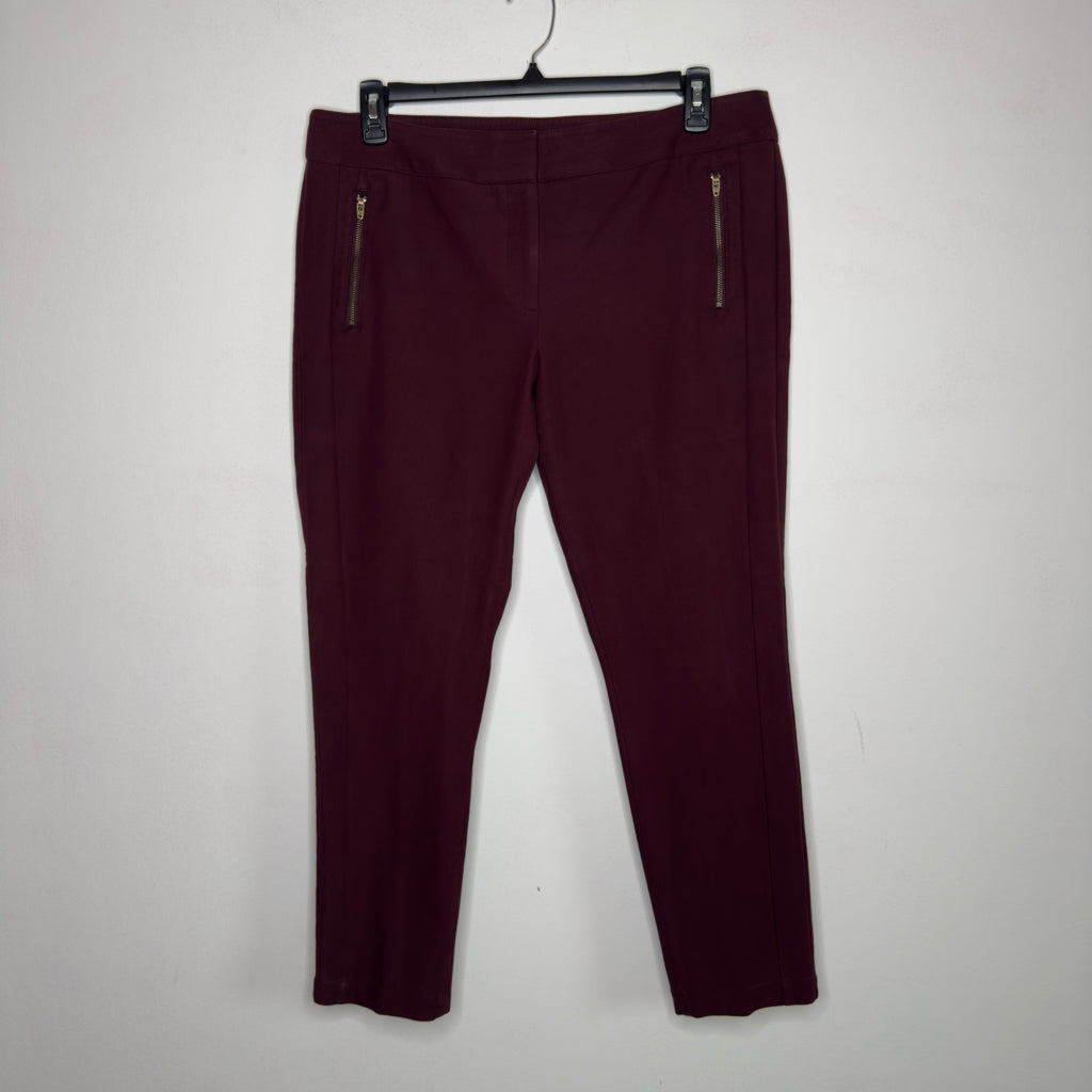 Loft Julie Skinny Burgundy Dress Pants