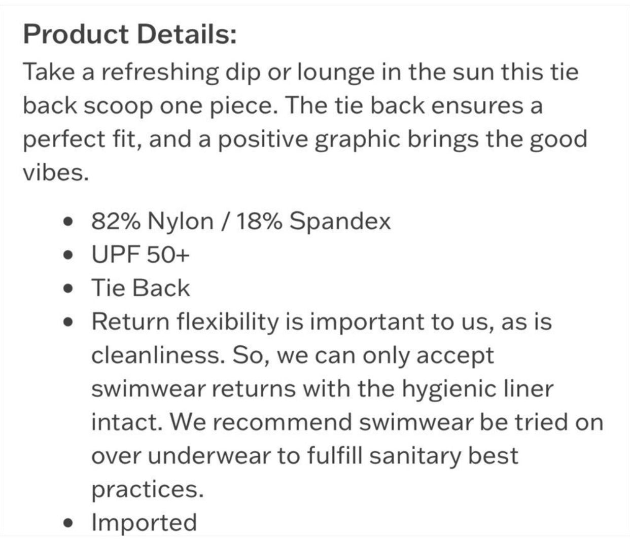 Life Is Good 3 Daisies Tie Back One Piece Swimsuit - Size Small