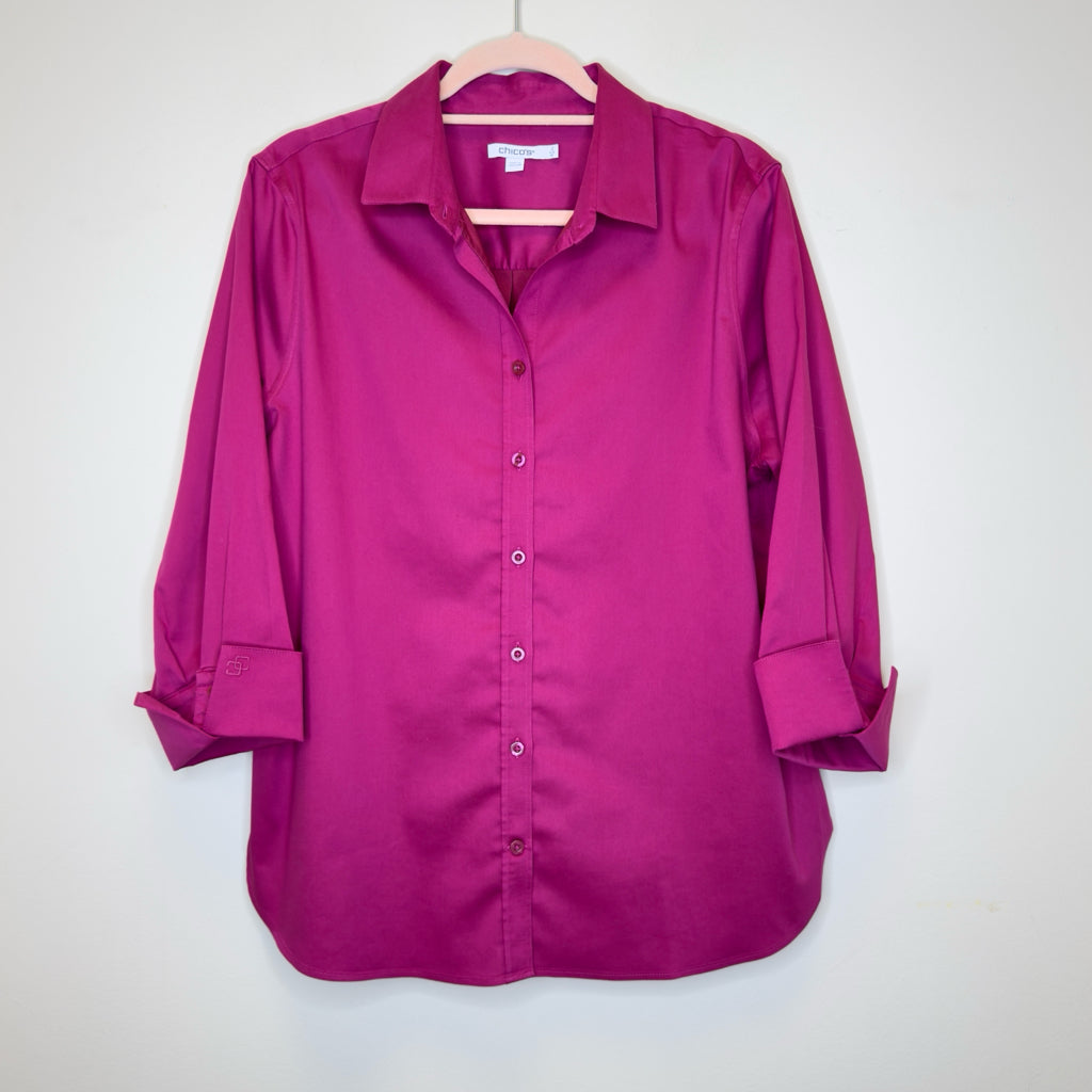 Chico's 3/4 Sleeve Stretch Top - Size Large