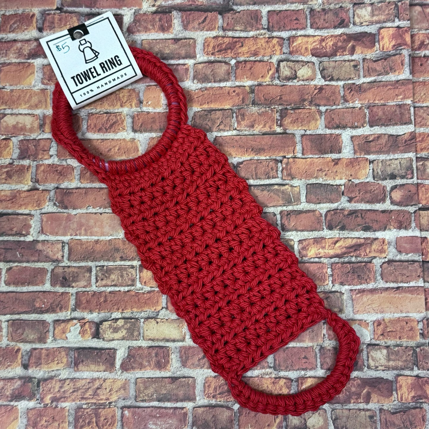 Handmade Towel Ring - Red