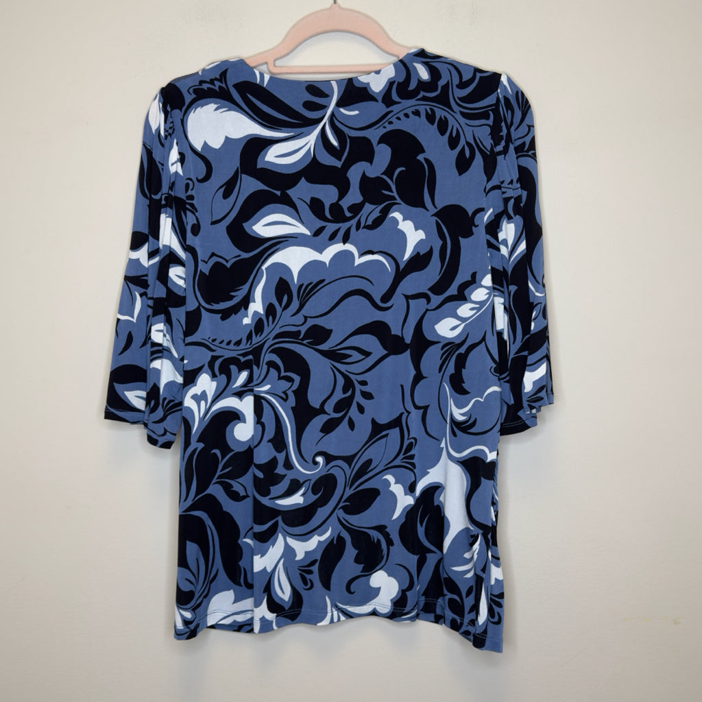 Chico's Stretch Knit Flutter Sleeve Tee - Size Large