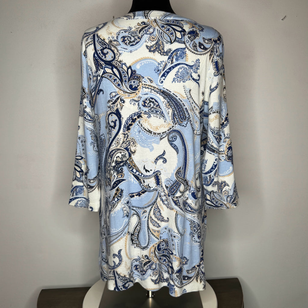 Chico's Paisley Print V-Neck Tunic Top - Size Large