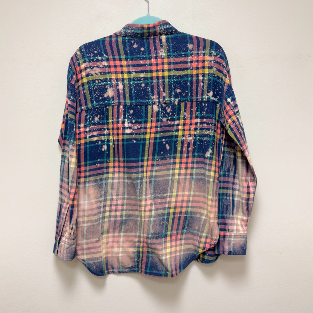 Old Navy "Boyfriend" Plaid Hand Bleached Shirt - Size Small