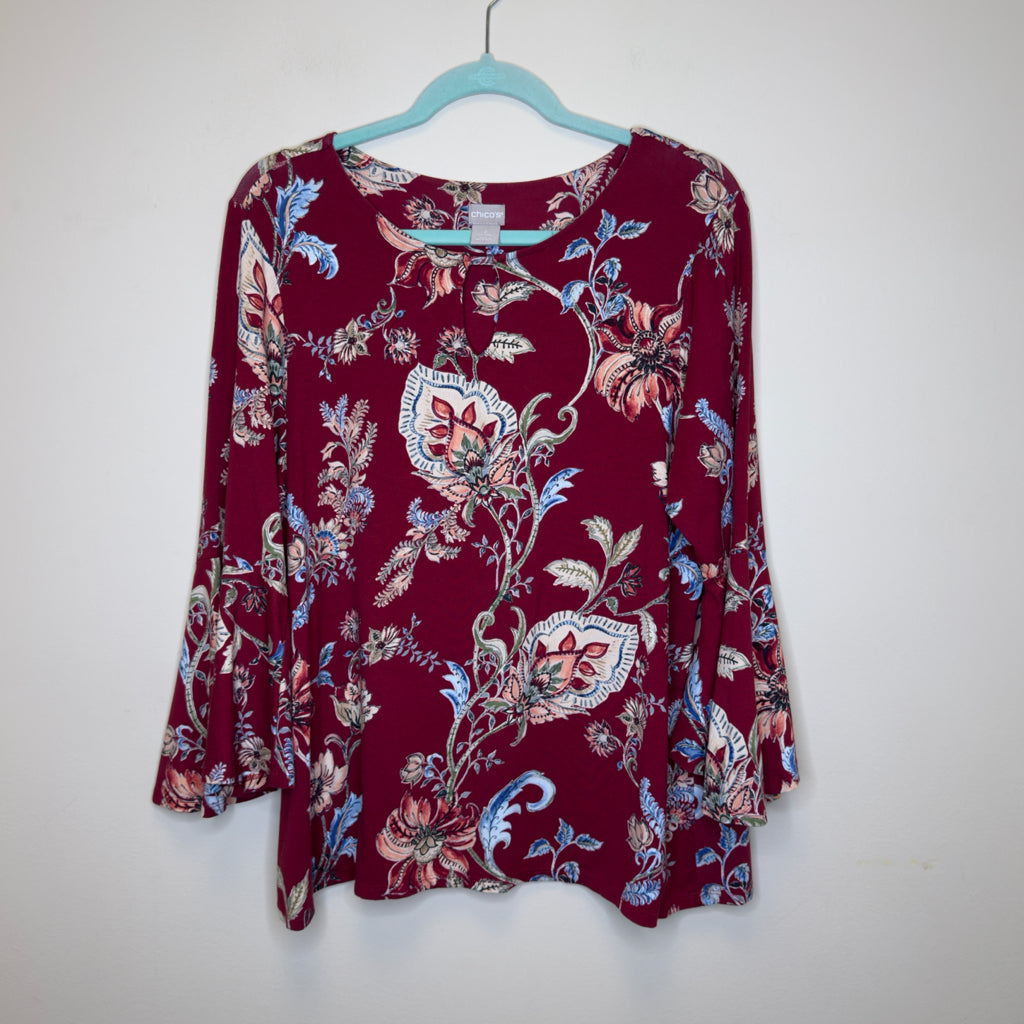 Chico's Paisley Print Top - Size Large