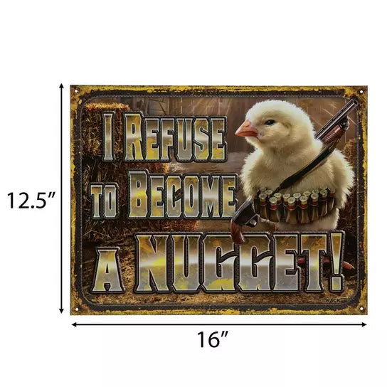 Chicken Nugget Metal Sign