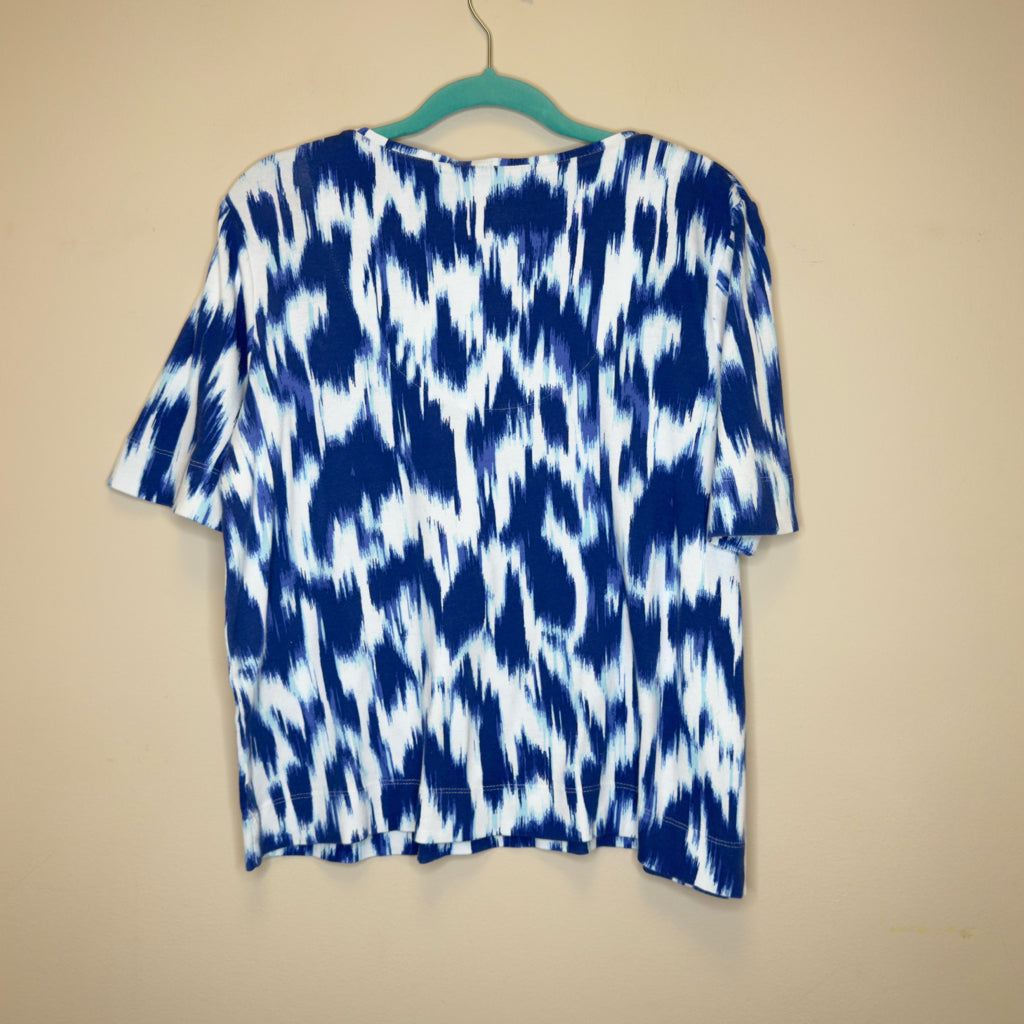 Chico's Ikat Print Pima Cotton Everyday Tee - Size Large