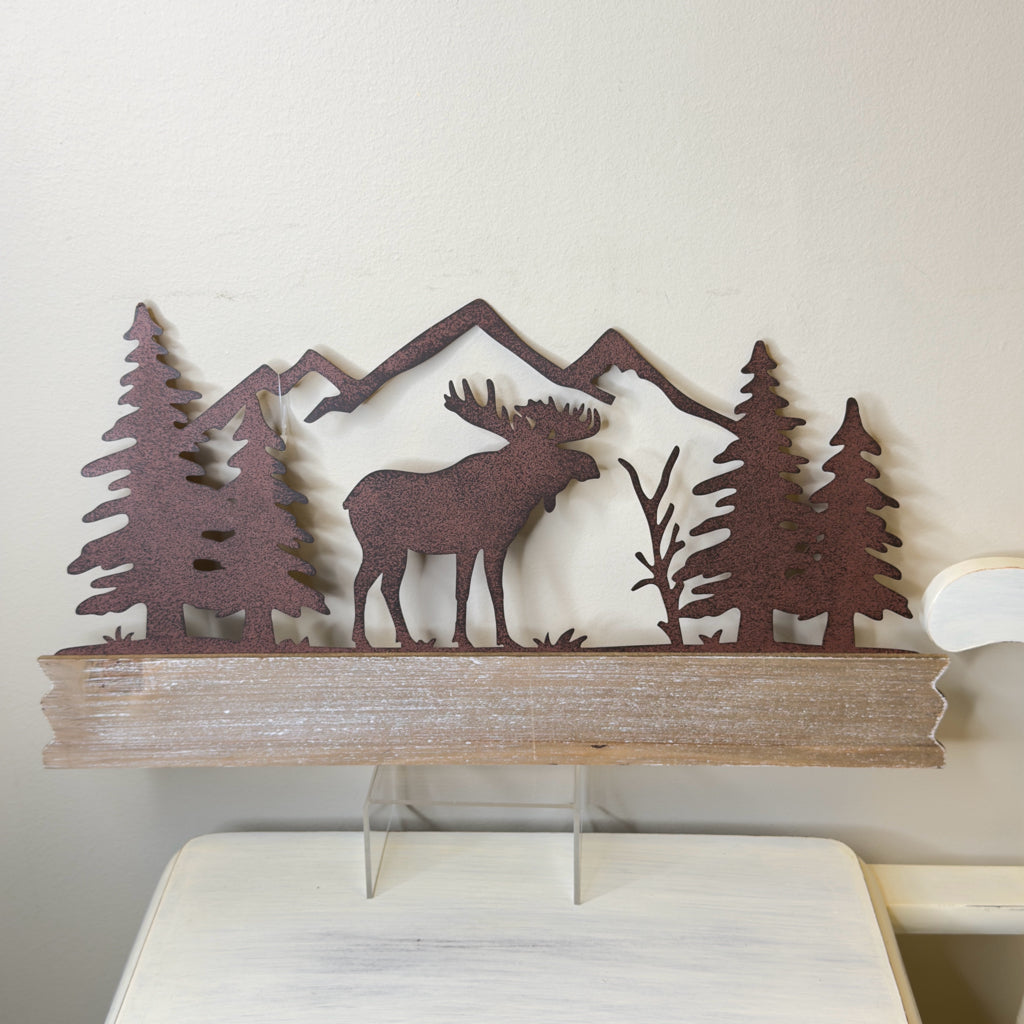 Moose In The Woods Sign