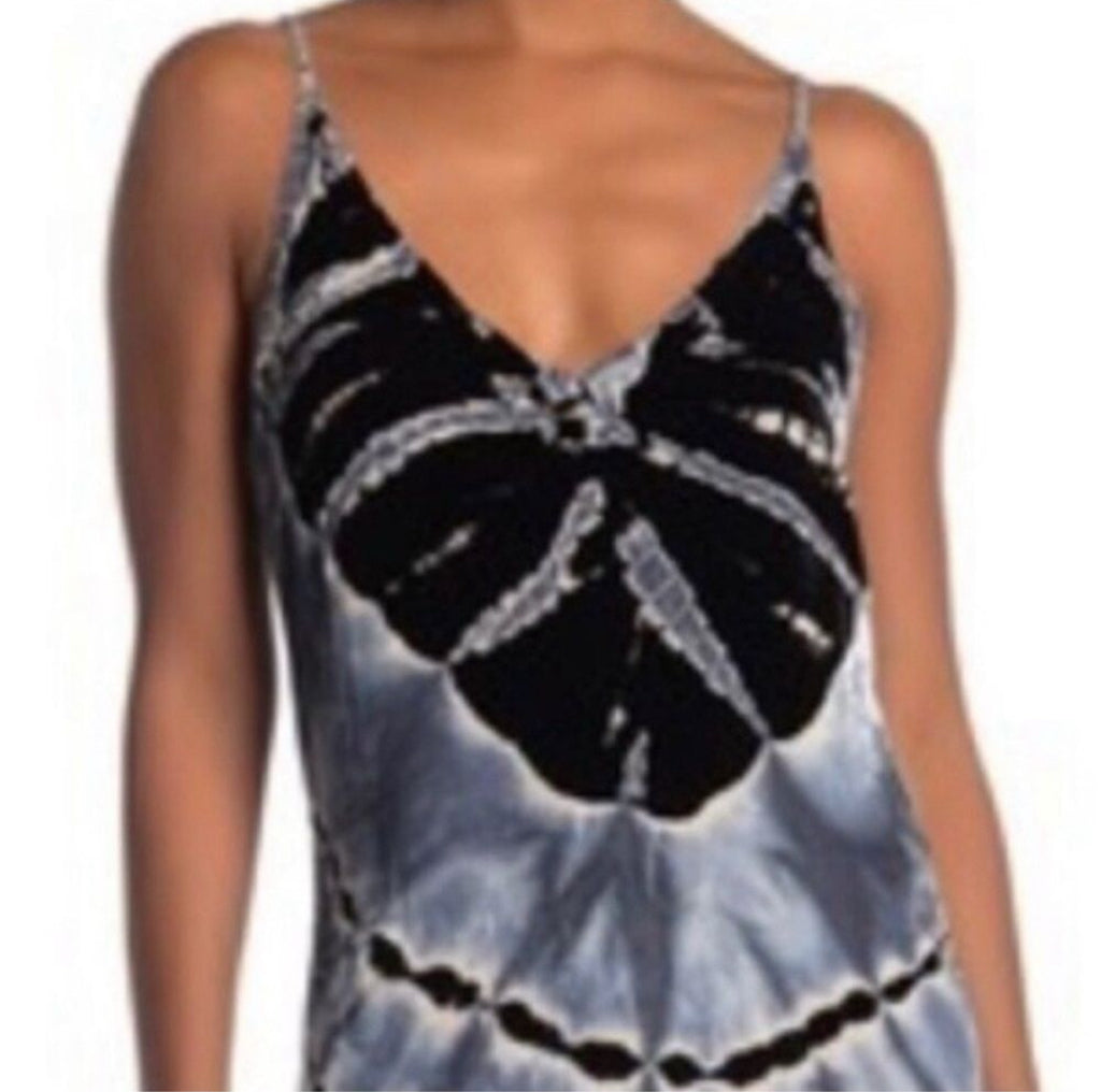 YFB Young Fabulous & Broke Astrid Velvet Tie Dye Slip Dress - Size Small
