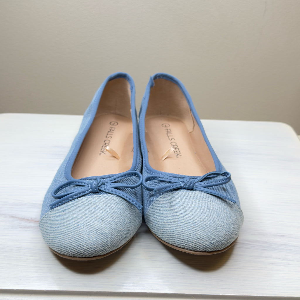Falls Creek Denim Flats - Size 7