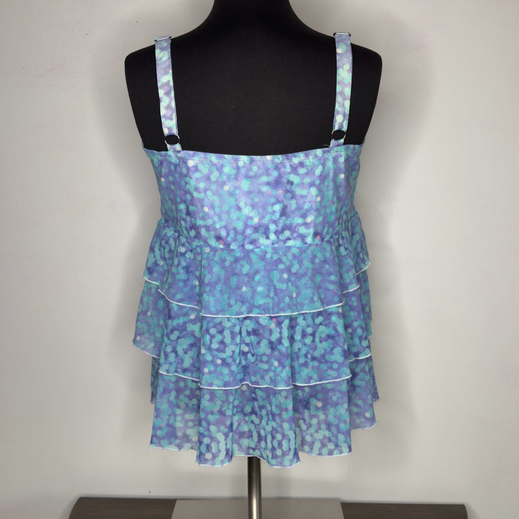 Mazu Layered Ruffle Tankini Top - Size 18W