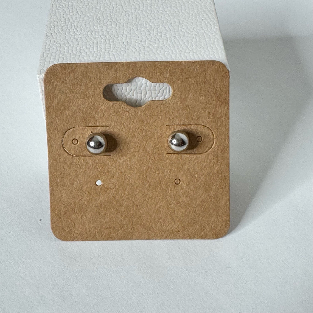 Silver Ball Stud Earrings