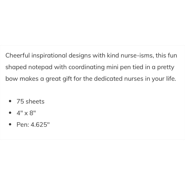 Helping And Healing Nurse Bandages Die-Cut Notepad w/Pen