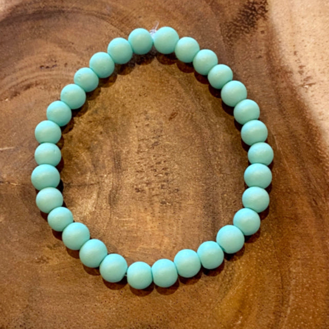 Inga Ann's Mint Matte Beaded Bracelet - 6mm Beads