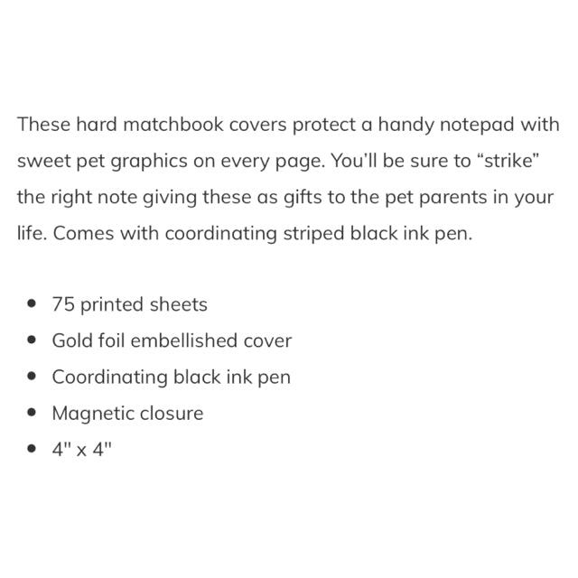 Dalmatian Dots Matchbook Notepad