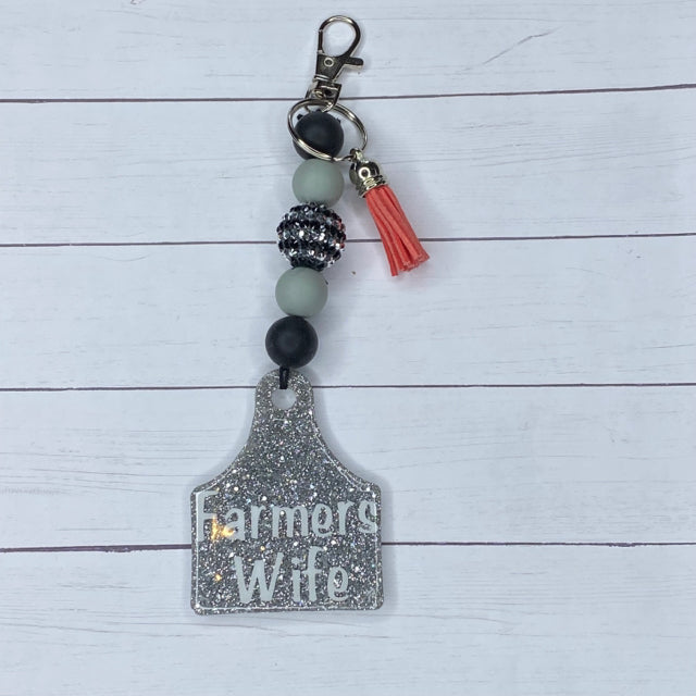 S & L Crafts - Keychain - Farmers Wife Ear Tag
