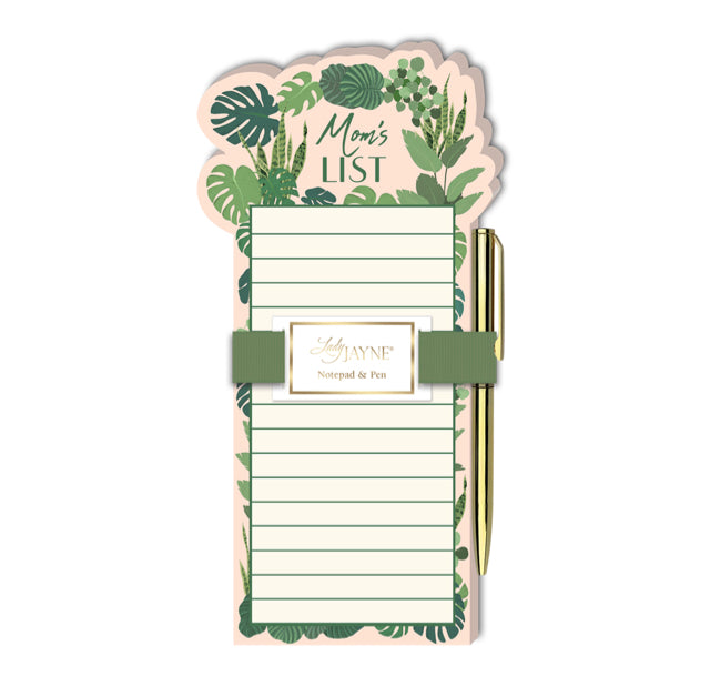 Leaf Border Die-Cut Mom's List Notepad & Pen