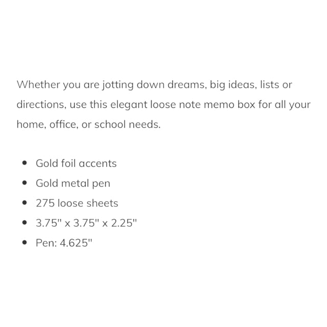 Prairie Rose Memo Box With Pen