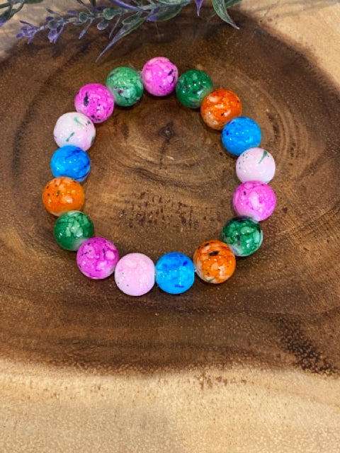 Inga Ann's Multicolor Splatter Beaded Bracelet