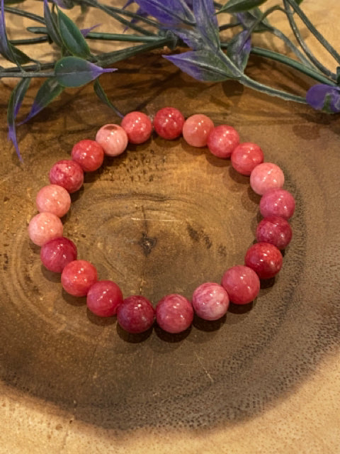Inga Ann's Ruby Mix Jade Beaded Bracelet
