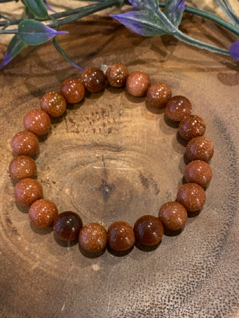 Inga Ann's Brown Goldstone Beaded Bracelet