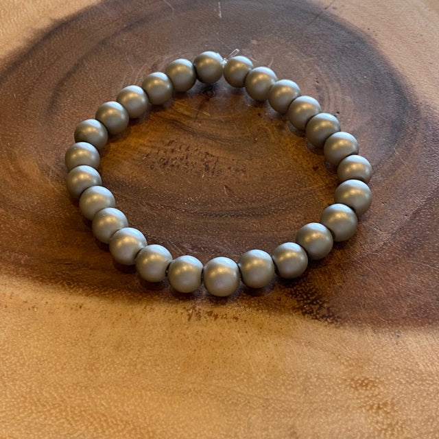 Inga Ann's Beaded Bracelet - Gray Coated