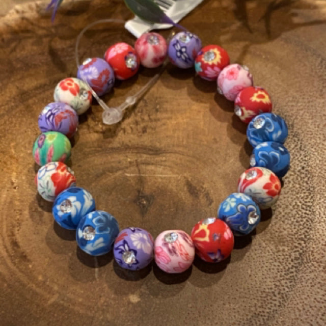 Inga Ann's Beaded Bracelet - Multicolor Rhinestone