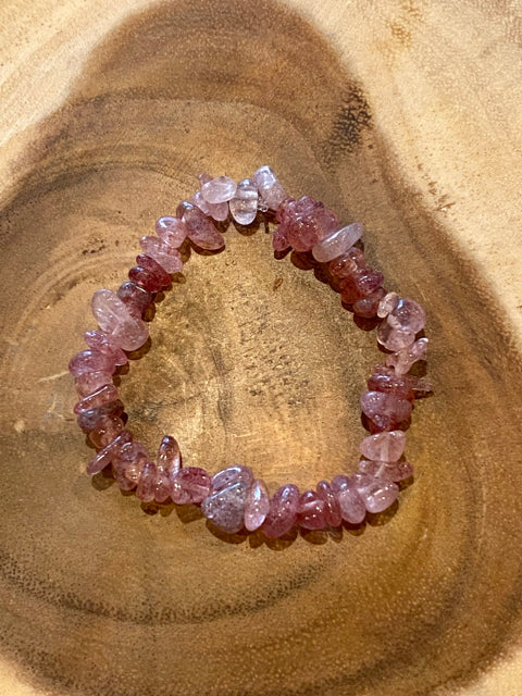 Inga Ann's Strawberry Quartz Beaded Bracelet
