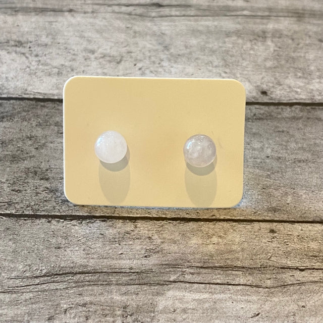 White Stud Earrings