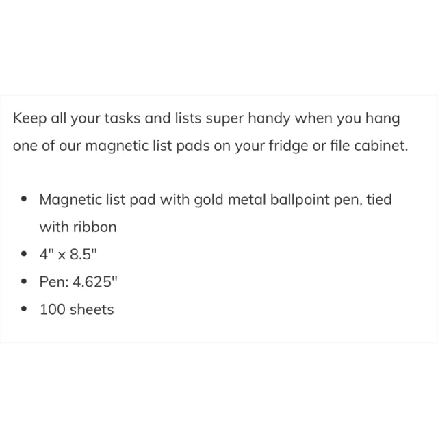 Geo Floral Magnetic List Pad With Pen