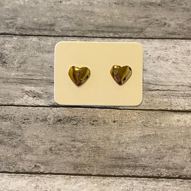 Gold Tone Heart Earrings