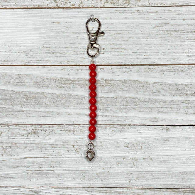 Inga Ann's Keychain Charm - Red w/Heart Charm