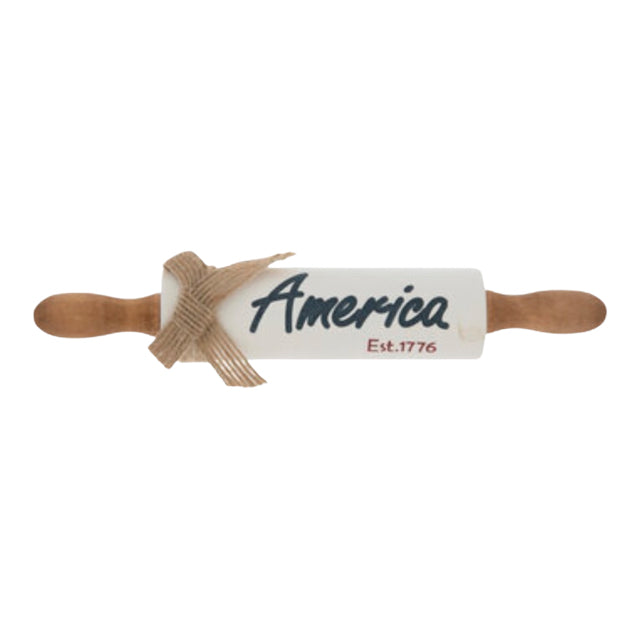 7" Primitive Americana Rolling Pin Decor