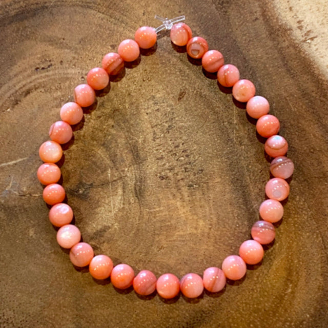 Inga Ann's Pink River Shell Beaded Bracelet