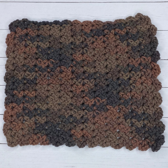 Washcloth & 2-Sided Sponge Set - Brown