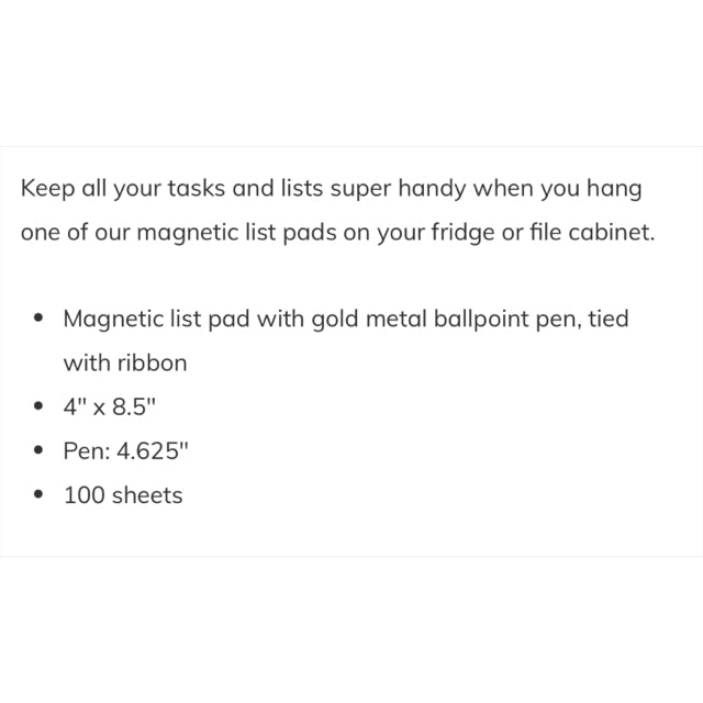Mom Notes Magnetic List Pad With Pen